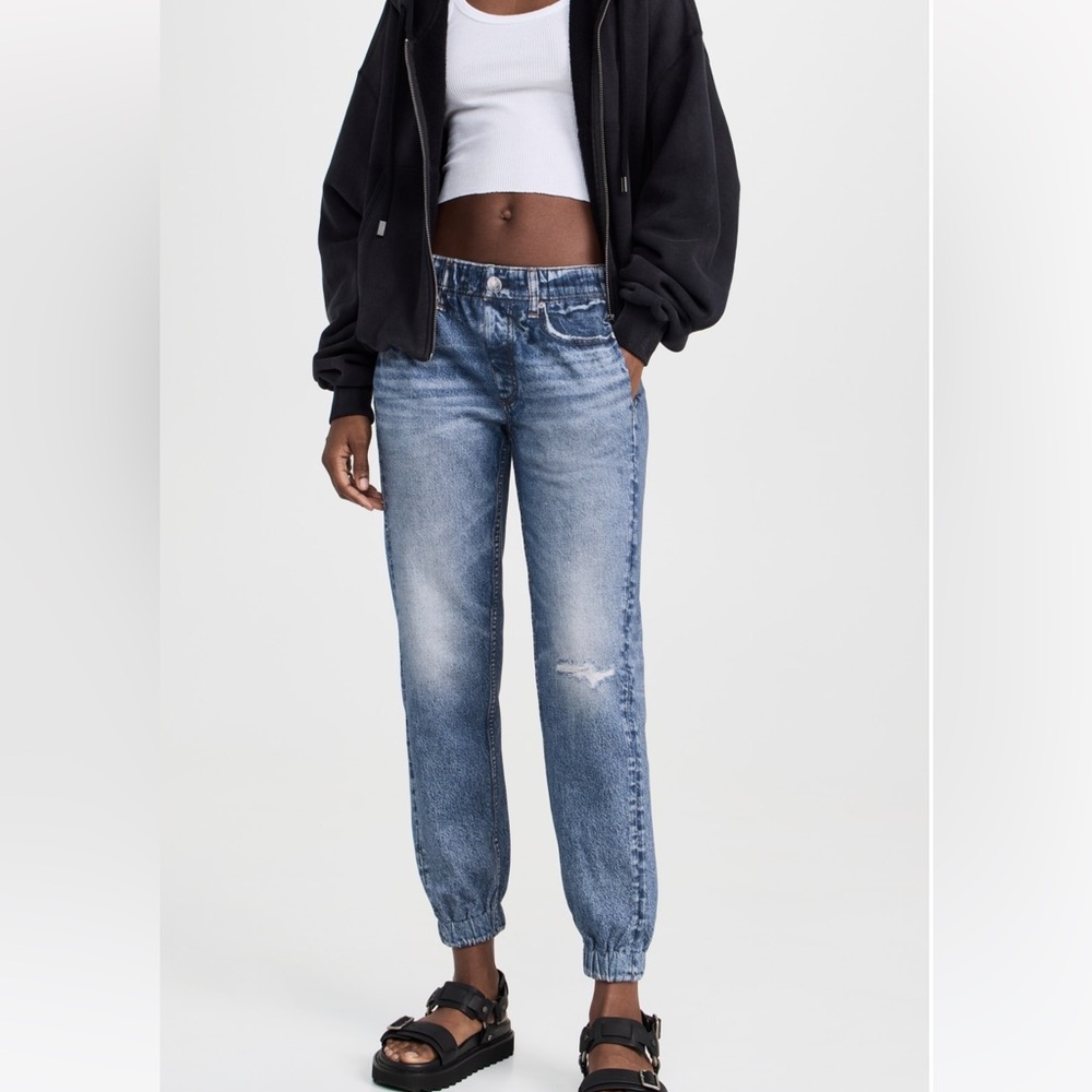 Rag & Bone Miramar Washed Blue Denim Jogger Pants
